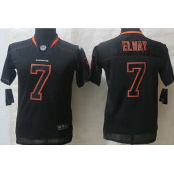 Nike Denver Broncos #7 John Elway Lights Out Black Kids Jersey