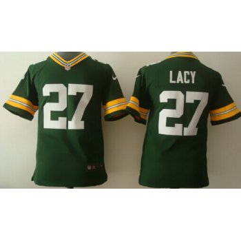 Nike Green Bay Packers #27 Eddie Lacy Green Game Kids Jersey