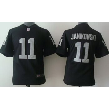 Nike Oakland Raiders #11 Sebastian Janikowski Black Game Kids Jersey