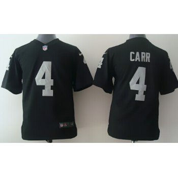 Nike Oakland Raiders #4 Derek Carr Black Game Kids Jersey