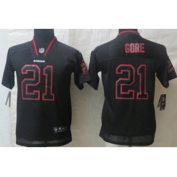 Nike San Francisco 49ers #21 Frank Gore Lights Out Black Kids Jersey