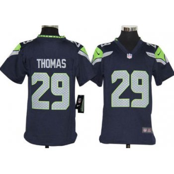 Nike Seattle Seahawks #29 Earl Thomas Navy Blue Game Kids Jersey