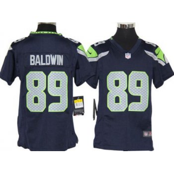 Nike Seattle Seahawks #89 Doug Baldwin Navy Blue Game Kids Jersey