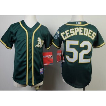 Oakland Athletics #52 Yoenis Cespedes 2014 Green Kids Jersey