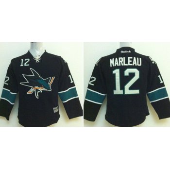 San Jose Sharks #12 Patrick Marleau Black Kids Jersey