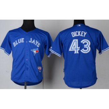 Toronto Blue Jays #43 R.A. Dickey Blue Kids Jersey