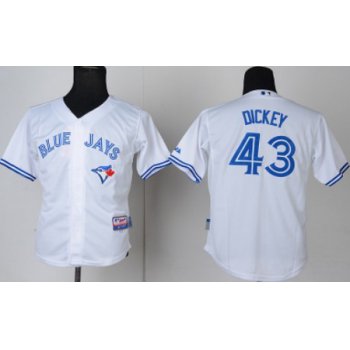 Toronto Blue Jays #43 R.A. Dickey White Kids Jersey