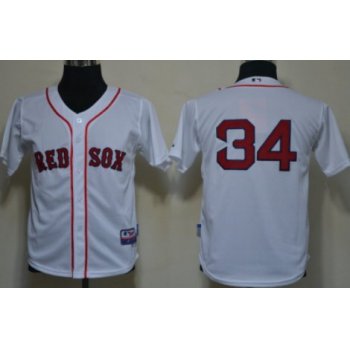 Boston Red Sox #34 David Ortiz White Kids Jersey