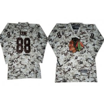 Chicago Blackhawks #88 Patrick Kane White Camo Kids Jersey