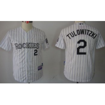 Colorado Rockies #2 Troy Tulowitzki White Kids Jersey