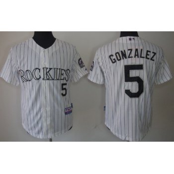 Colorado Rockies #5 Carlos Gonzalez White Kids Jersey