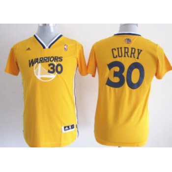 Golden State Warriors #30 Stephen Curry Yellow Kids Jersey