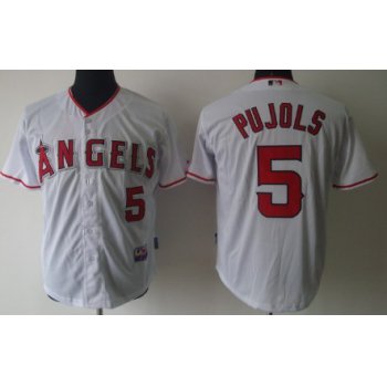 LA Angels of Anaheim #5 Albert Pujols White Kids Jersey