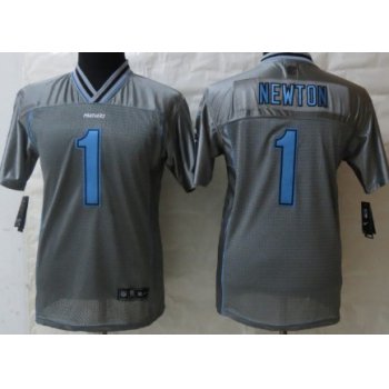 Nike Carolina Panthers #1 Cam Newton 2013 Gray Vapor Kids Jersey