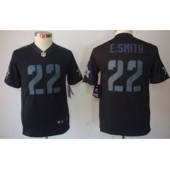 Nike Dallas Cowboys #22 Emmitt Smith Black Impact Limited Kids Jersey