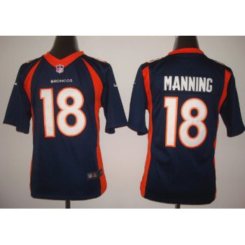 Nike Denver Broncos #18 Peyton Manning 2013 Blue Limited Kids Jersey