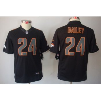 Nike Denver Broncos #24 Champ Bailey Black Impact Limited Kids Jersey