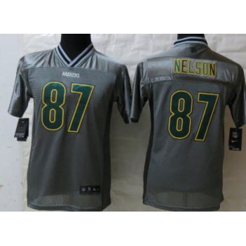 Nike Green Bay Packers #87 Jordy Nelson 2013 Gray Vapor Kids Jersey