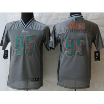 Nike Miami Dolphins #95 Dion Jordan 2013 Gray Vapor Kids Jersey