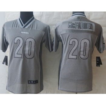 Nike Oakland Raiders #20 Darren McFadden 2013 Gray Vapor Kids Jersey