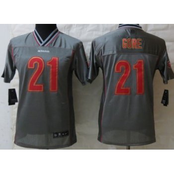 Nike San Francisco 49ers #21 Frank Gore 2013 Gray Vapor Kids Jersey