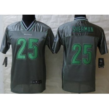 Nike Seattle Seahawks #25 Richard Sherman 2013 Gray Vapor Kids Jersey