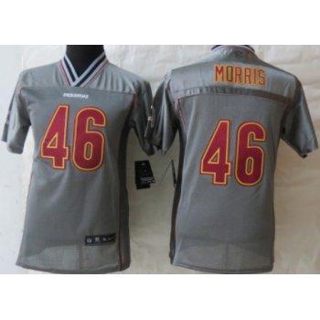 Nike Washington Redskins #46 Alfred Morris 2013 Gray Vapor Kids Jersey