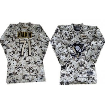 Pittsburgh Penguins #71 Evgeni Malkin White Camo Kids Jersey