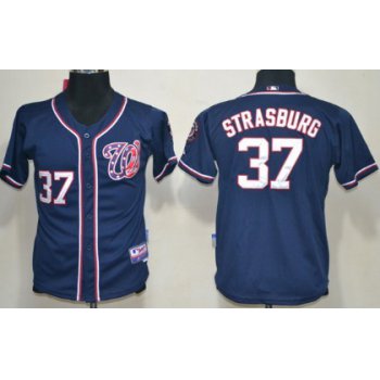 Washington Nationals #37 Stephen Strasburg Navy Blue Kids Jersey