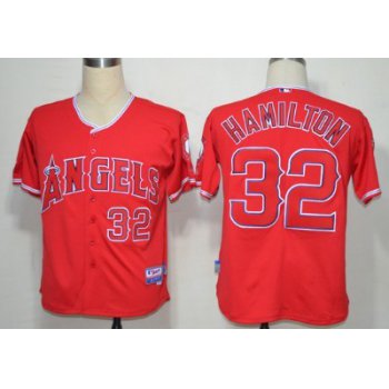 LA Angels of Anaheim #32 Josh Hamilton Red Kids Jersey