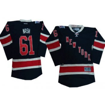 New York Rangers #61 Rick Nash Dark Blue Third 85TH Kids Jersey