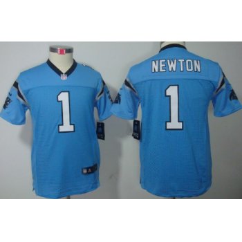 Nike Carolina Panthers #1 Cam Newton Light Blue Limited Kids Jersey