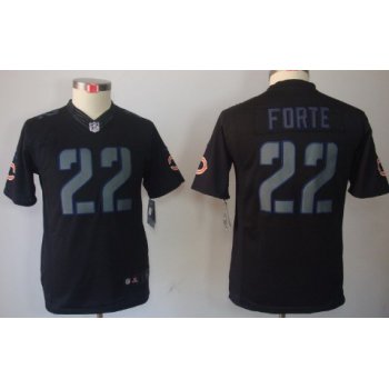 Nike Chicago Bears #22 Matt Forte Black Impact Limited Kids Jersey