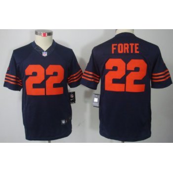 Nike Chicago Bears #22 Matt Forte Blue With Orange Limited Kids Jersey