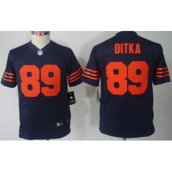 Nike Chicago Bears #89 Mike Ditka Blue With Orange Limited Kids Jersey