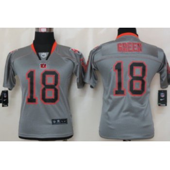 Nike Cincinnati Bengals #18 A.J. Green Lights Out Gray Kids Jersey