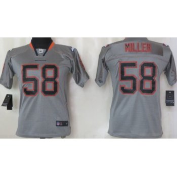 Nike Denver Broncos #58 Von Miller Lights Out Gray Kids Jersey