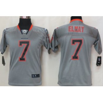 Nike Denver Broncos #7 John Elway Lights Out Gray Kids Jersey