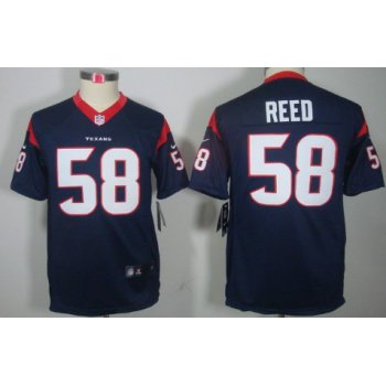 Nike Houston Texans #58 Brooks Reed Blue Limited Kids Jersey