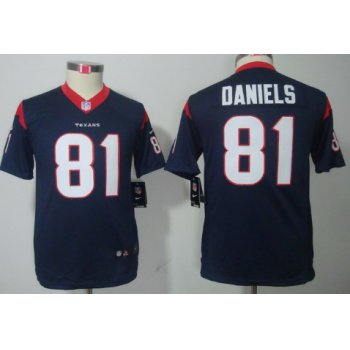 Nike Houston Texans #81 Owen Daniels Blue Limited Kids Jersey