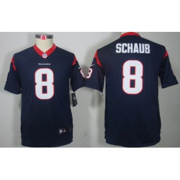 Nike Houston Texans #8 Matt Schaub Blue Limited Kids Jersey