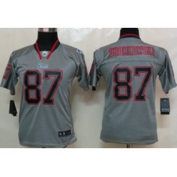 Nike New England Patriots #87 Rob Gronkowski Lights Out Gray Kids Jersey