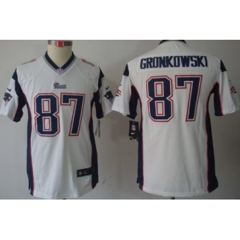 Nike New England Patriots #87 Rob Gronkowski White Limited Kids Jersey