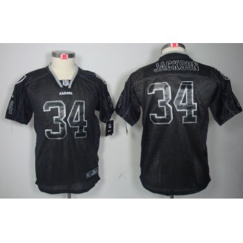 Nike Oakland Raiders #34 Bo Jackson Lights Out Black Kids Jersey