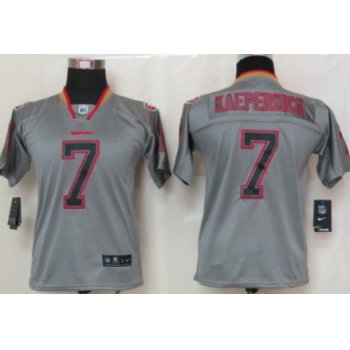 Nike San Francisco 49ers #7 Colin Kaepernick Lights Out Gray Kids Jersey