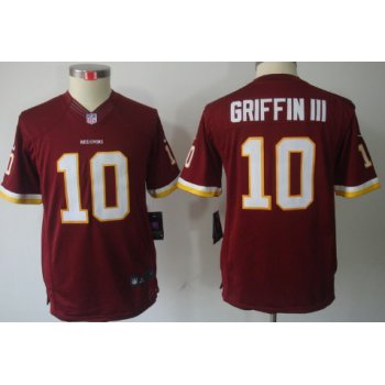 Nike Washington Redskins #10 Robert Griffin III Red Limited Kids Jersey