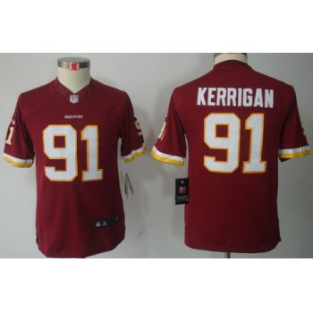 Nike Washington Redskins #91 Ryan Kerrigan Red Limited Kids Jersey