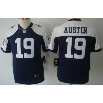 Nike Dallas Cowboys #19 Miles Austin Blue Thanksgiving Limited Kids Jersey