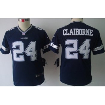 Nike Dallas Cowboys #24 Morris Claiborne Blue Limited Kids Jersey