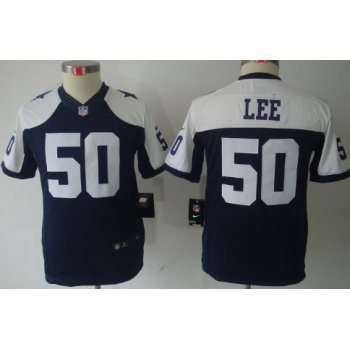 Nike Dallas Cowboys #50 Sean Lee Blue Thanksgiving Limited Kids Jersey